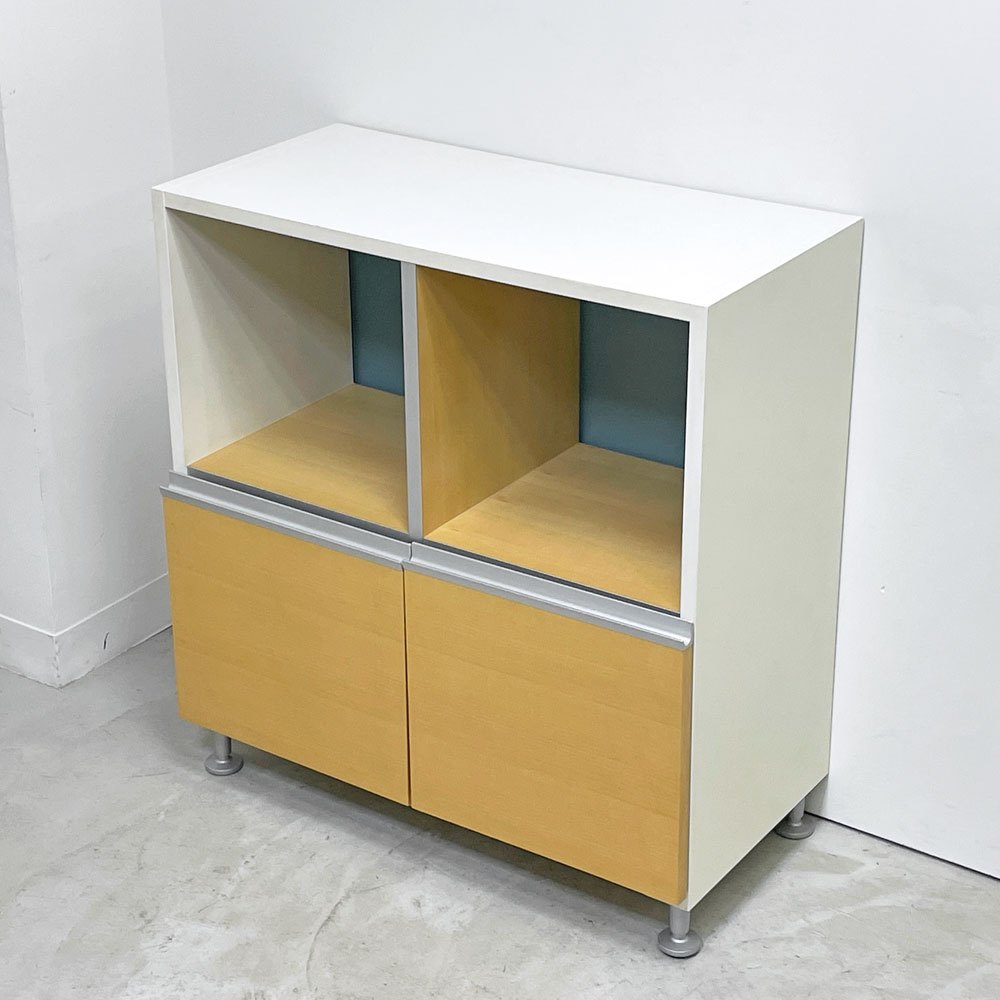 ウィルクハーン Wilkhahn ミナモ Minamo ファイリングシェルフ Filing Shelf ビーチ材 アルミフレーム アクリルパネル 2ドロワー 2列2段 コクヨ取扱い ●