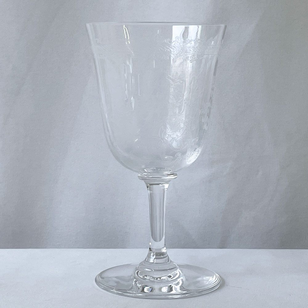 オールドバカラ Old Baccarat ラファイエット Lafayette ワイングラス 果実酒杯 アシッドエッチング 植物模様 クリスタルガラス フランスビンテージ ◇