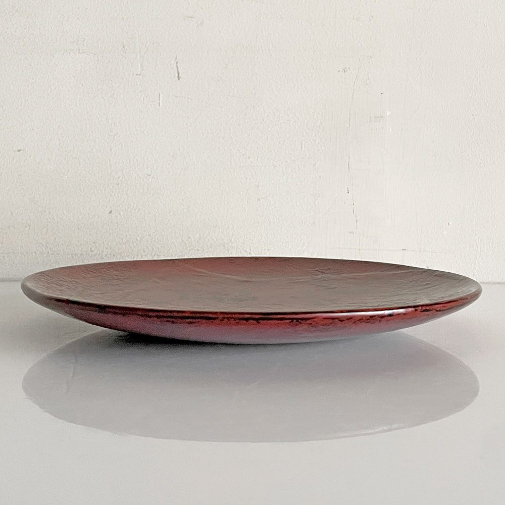 近藤保 Tamotsu Kondo 8寸皿 平皿 木製プレート 漆器 朱漆 Φ24cm 現代作家 ■