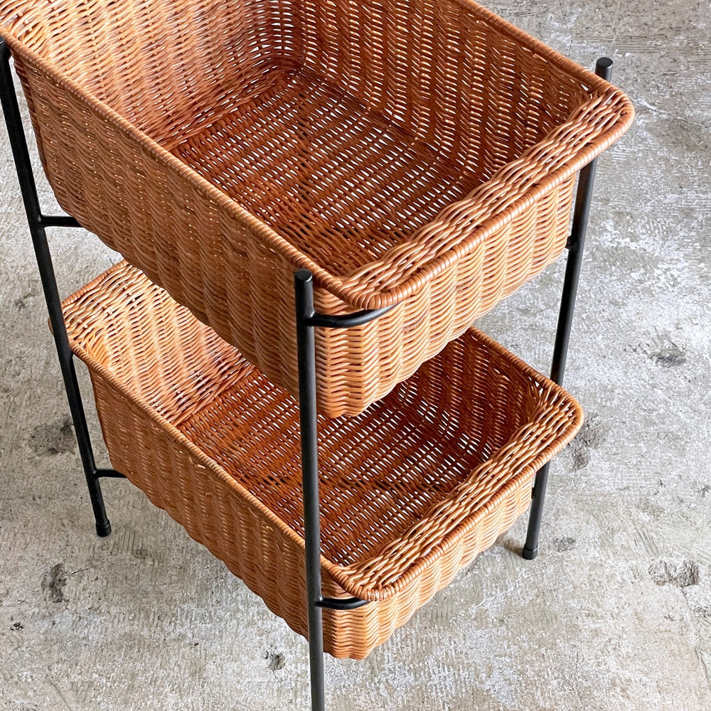 イデー IDEE ワラビー WALLABY バスケットスタンド BASKET STAND ラタン スチール ブラック ■