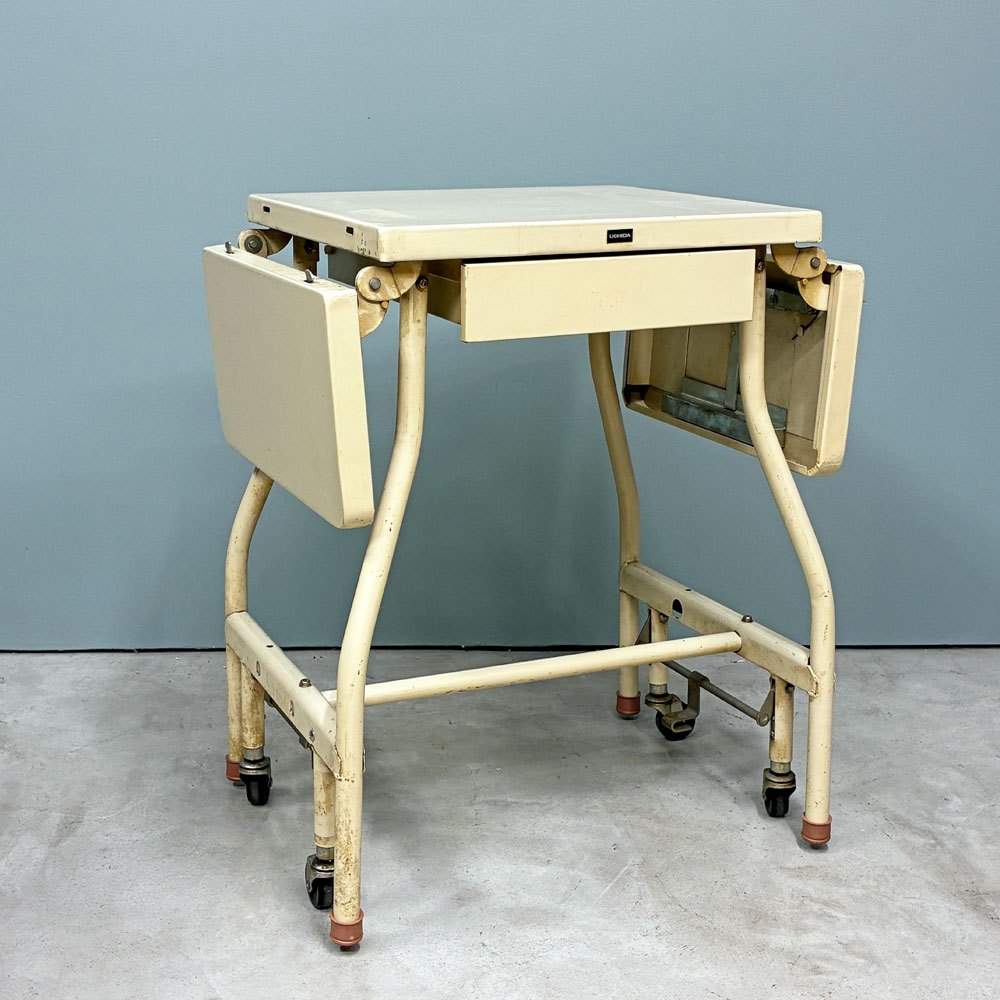 ビンテージ Vintage タイプライターデスク バタフライ式 ドロワー付き キャスター ワークデスク 作業台 インダストリアル 昭和レトロ ◎