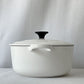 ルクルーゼ LE CREUSET ココットロンド 両手鍋 20cm ホワイト 鋳鉄 ホーロー 琺瑯 フランス ◇