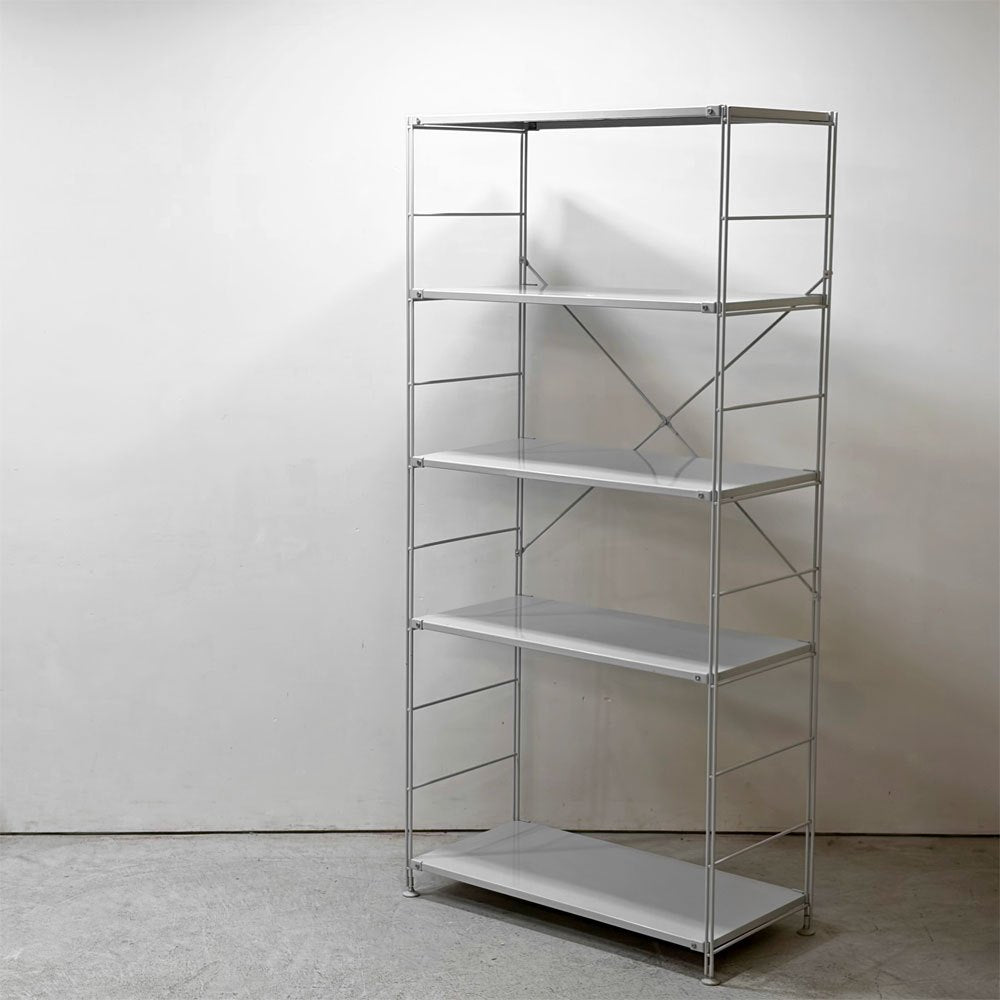 無印良品 MUJI スチールユニットシェルフ オープンシェルフ スチール棚 5段 W84 H175.5cm ●