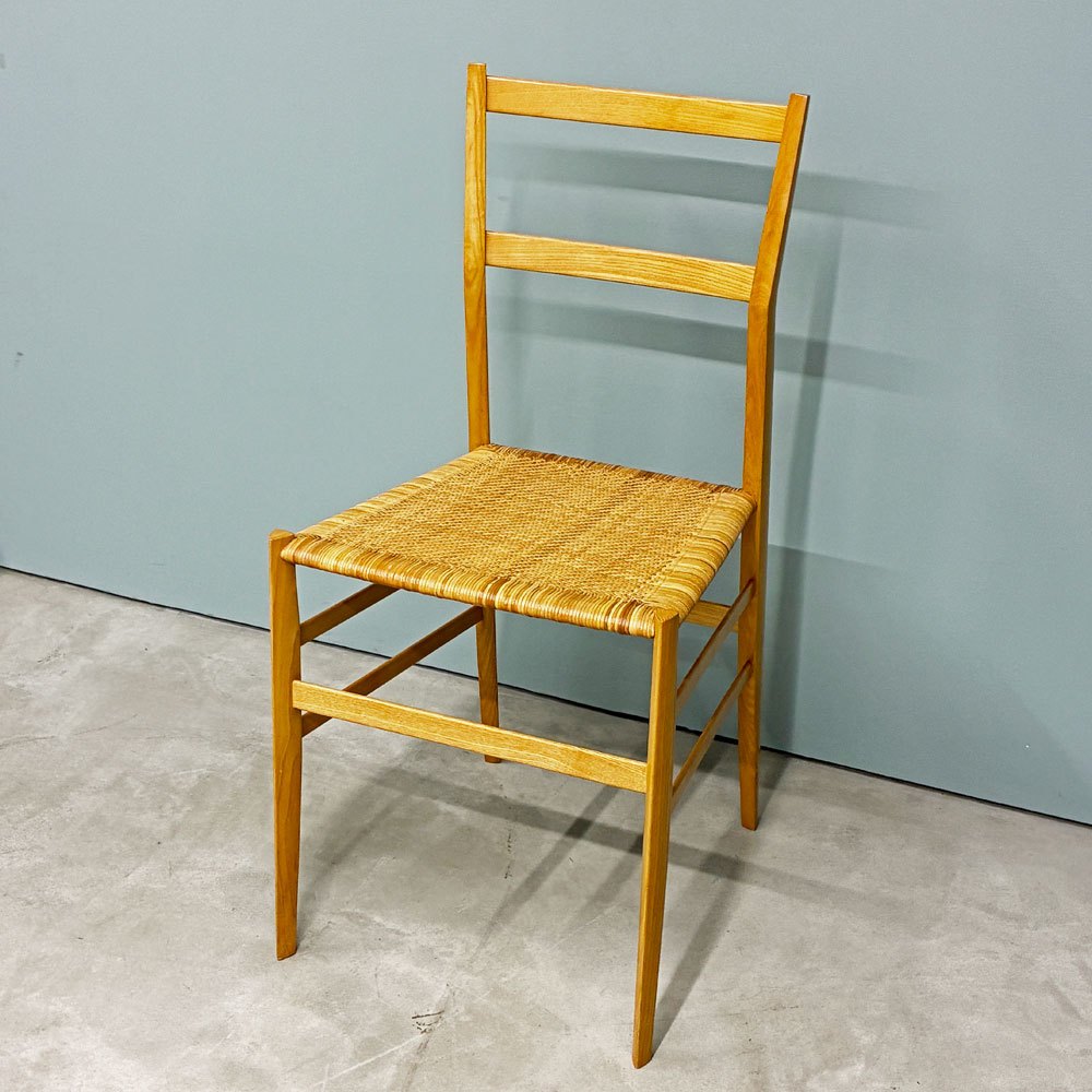 カッシーナ Cassina 699 スーパーレジェーラ SUPERLEGGERA ダイニングチェア アッシュ材 ナチュラル 籐張り ジオ・ポンティ ◎