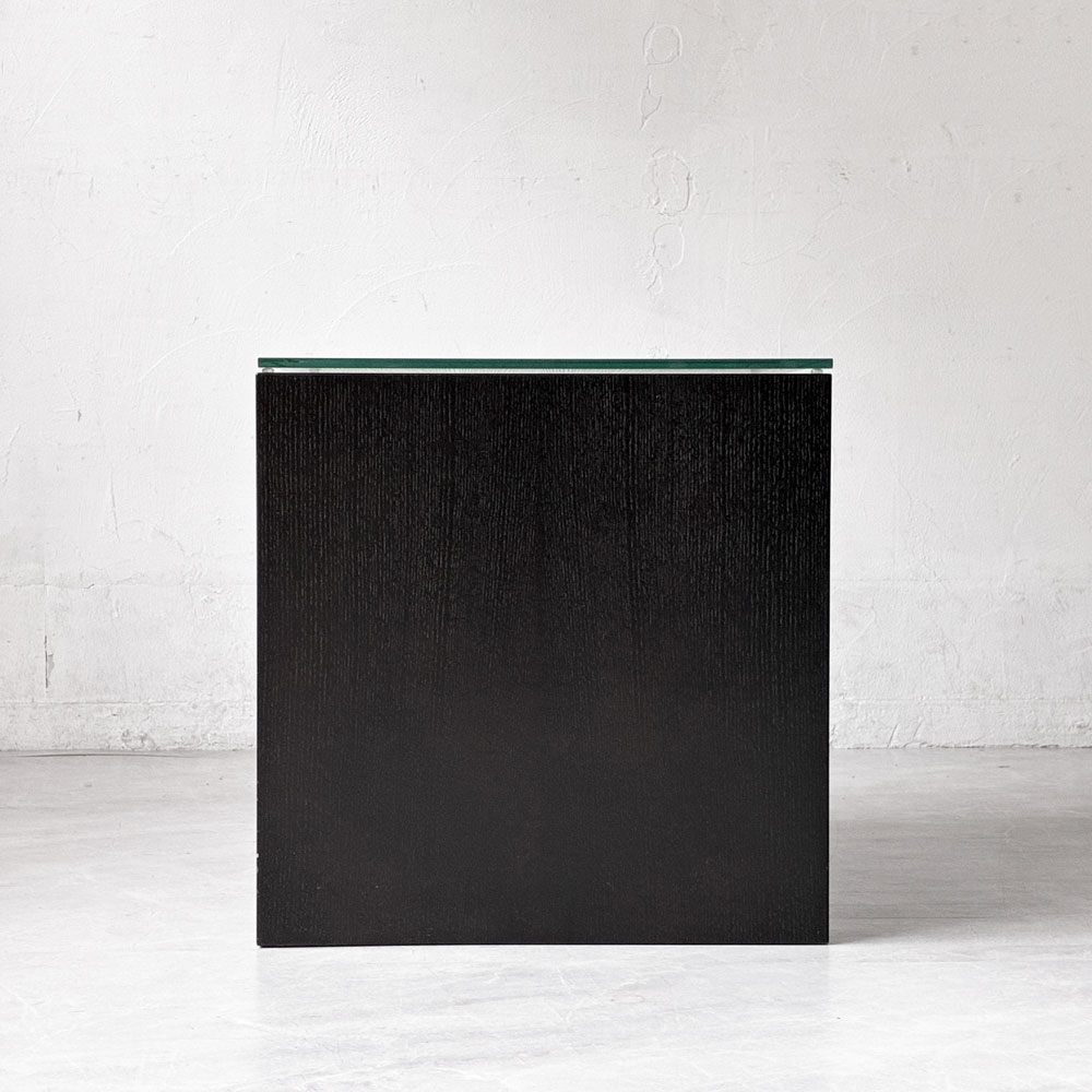 カッシーナイクスシー Cassina ixc ゼン ZEN サイドテーブル アッシュ材 ブラック ガラストップ カトリーヌ・メミ モダンデザイン 廃番 ★