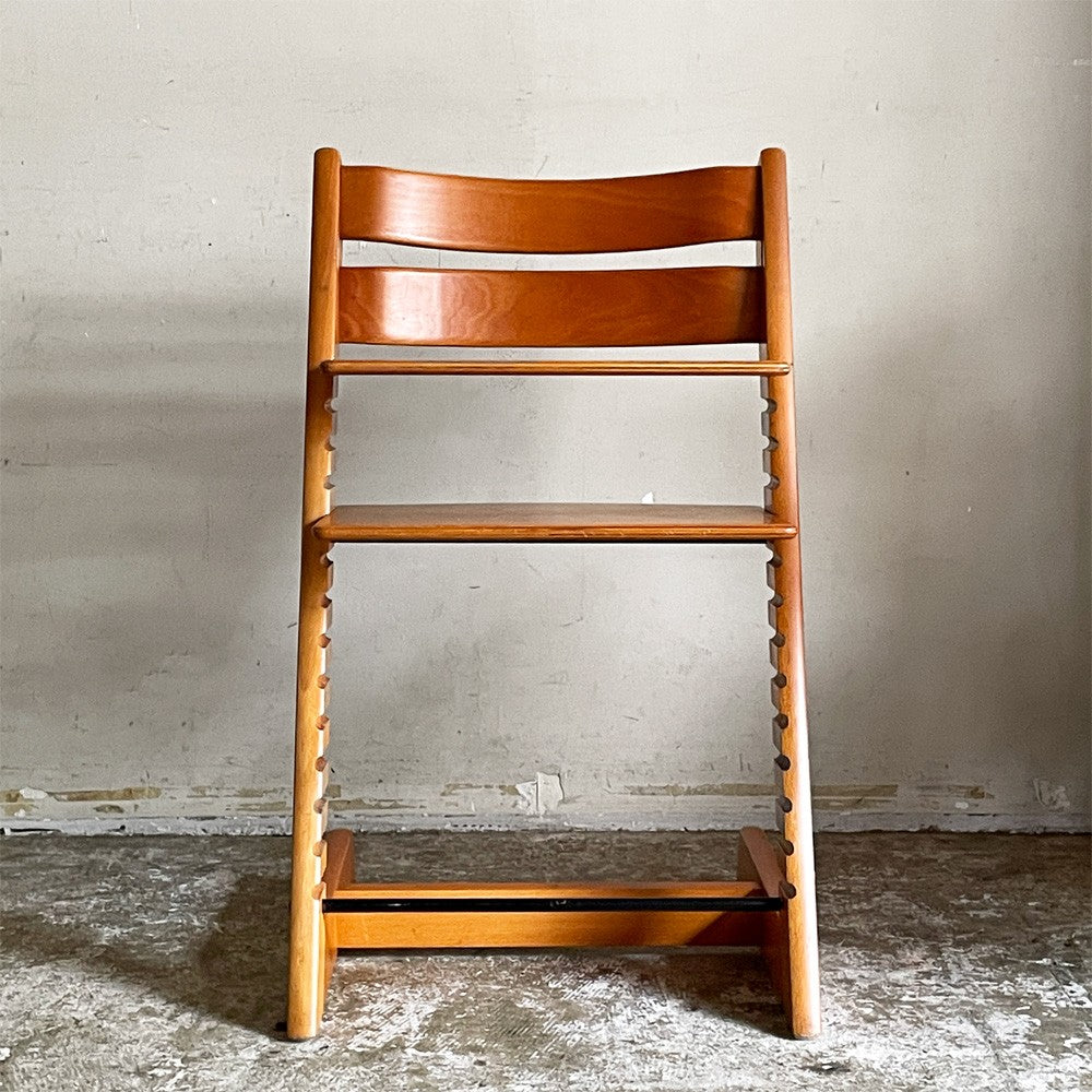 ストッケ STOKKE トリップトラップ TRIPP TRAPP ベビーチェア キッズチェア S/N無し 木製ガード レザーベルト ノルウェー 北欧家具 ■
