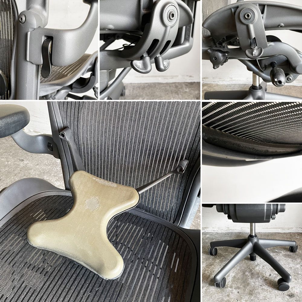 ハーマンミラー Herman Miller アーロンチェア スタンダード Bサイズ ポスチャーフィット グラファイトベース ビル・スタンフ＆ドン・チャドウィック ■