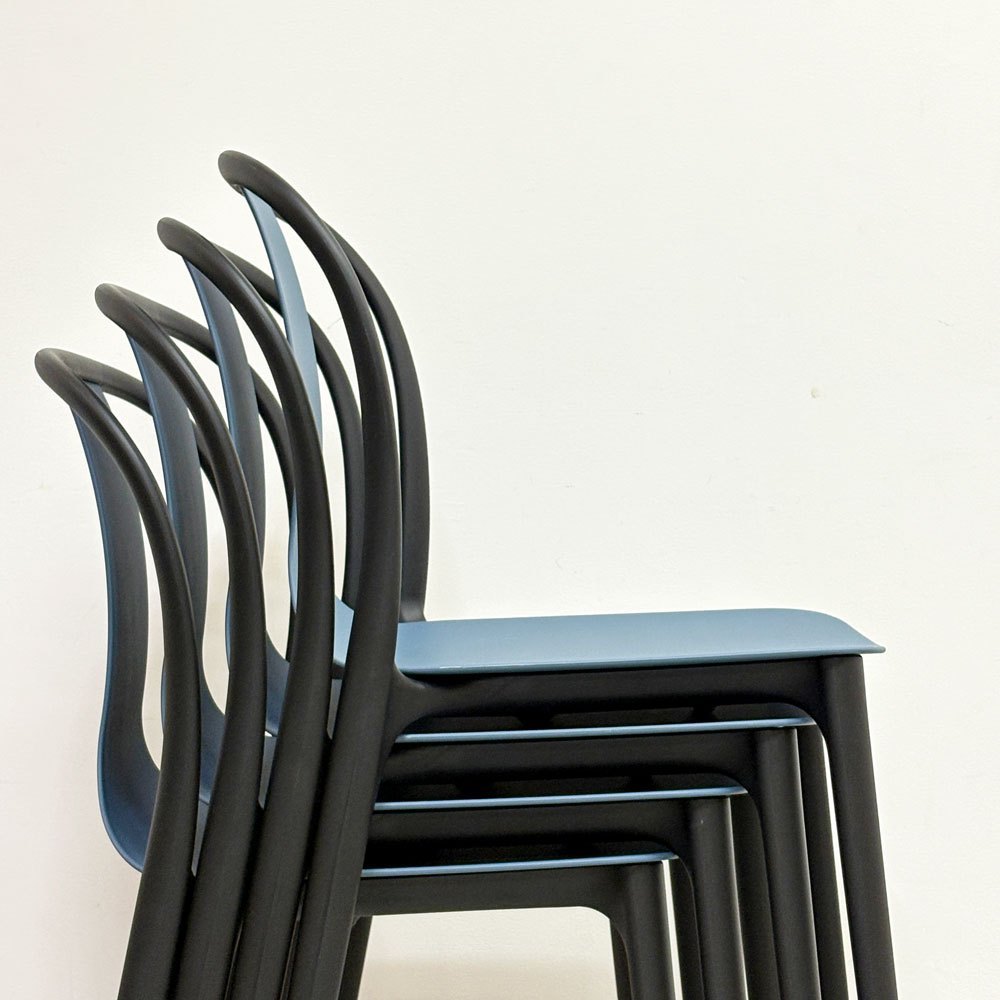 ヴィトラ Vitra ベルヴィルチェア Belleville Chair ダイニングチェア スタッキングチェア シーブルー ロナン & エルワン・ブルレック A ●
