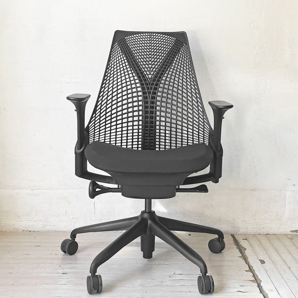 ハーマンミラー Herman Miller セイルチェア SAYL CHAIR デスクチェア オフィスチェア ミドルバック ブラック イヴ・ベアール ★