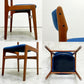 アンダーストルップ Anderstrup Mobelfabrik ダイニングチェア チーク材 ファブリックシート ネイビー系 エリック・バック Erik Buch デンマーク ビンテージ 北欧家具 B ●