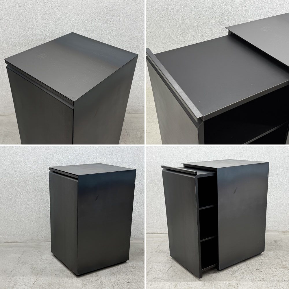 オーダーメイド スチール x ウッド スライドキャビネット 1ドロワー シェルフ インダストリアルデザイン 店舗什器 〓