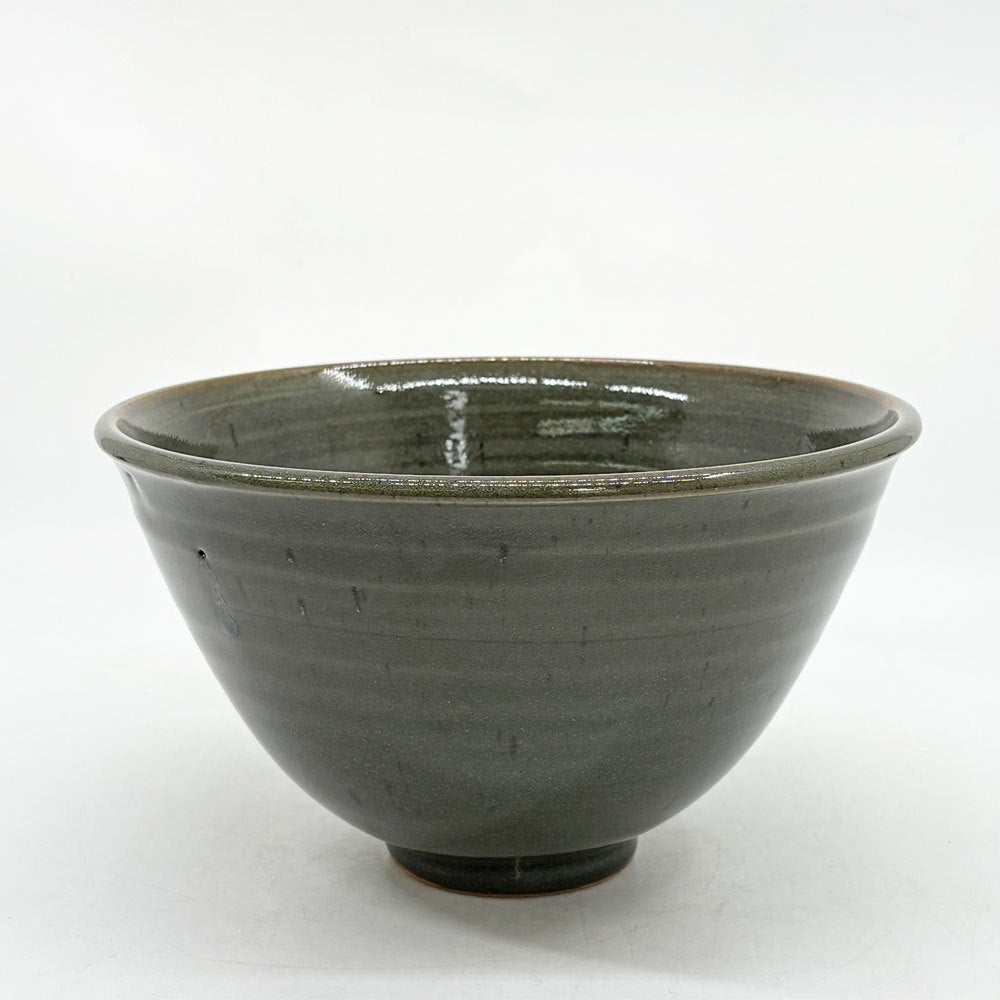 マルガレーテンヘーエ Keramische Werkstatt Margaretenhohe ボウル 丼 ダークグリーン系 ろくろ目 李英才 現代作家 艶あり B ●