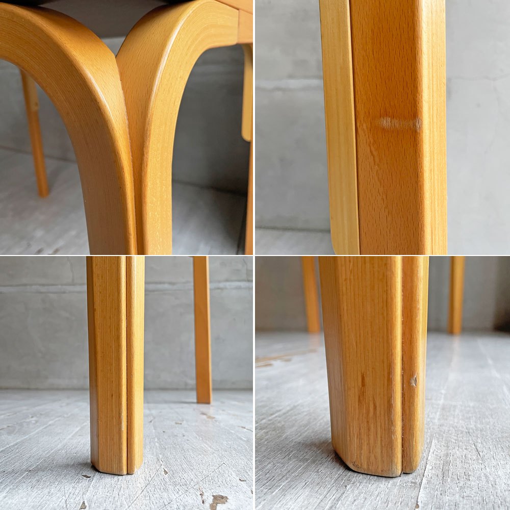 マグナスオルセン Magnus Olesen リノリウム天板 カフェテーブル ワークデスク ダイニングテーブル ビーチ材 プライウッド W85 x D57 x H66 cm デンマーク 北欧家具 ♪