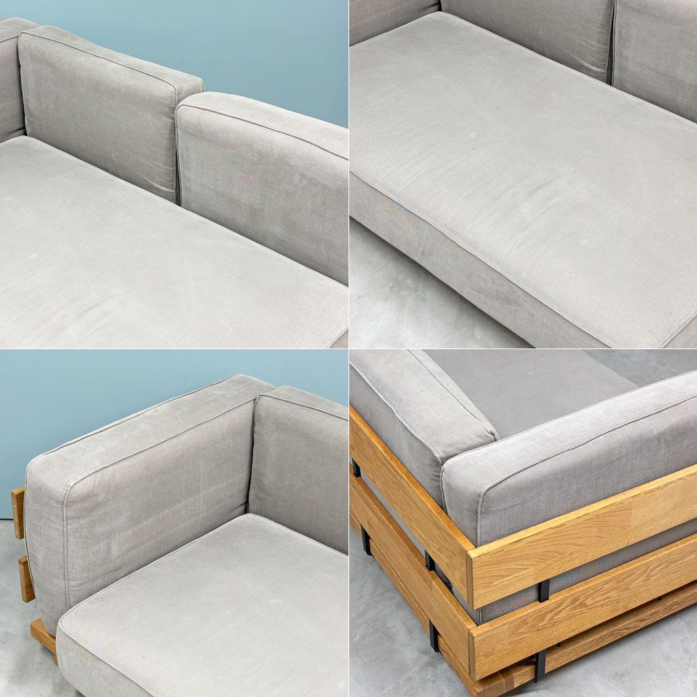 モモナチュラル Momo Natural エヌボックス ソファ N.BOX SOFA 2.5P ONE ARM オーク材 片アーム ローソファ ◎