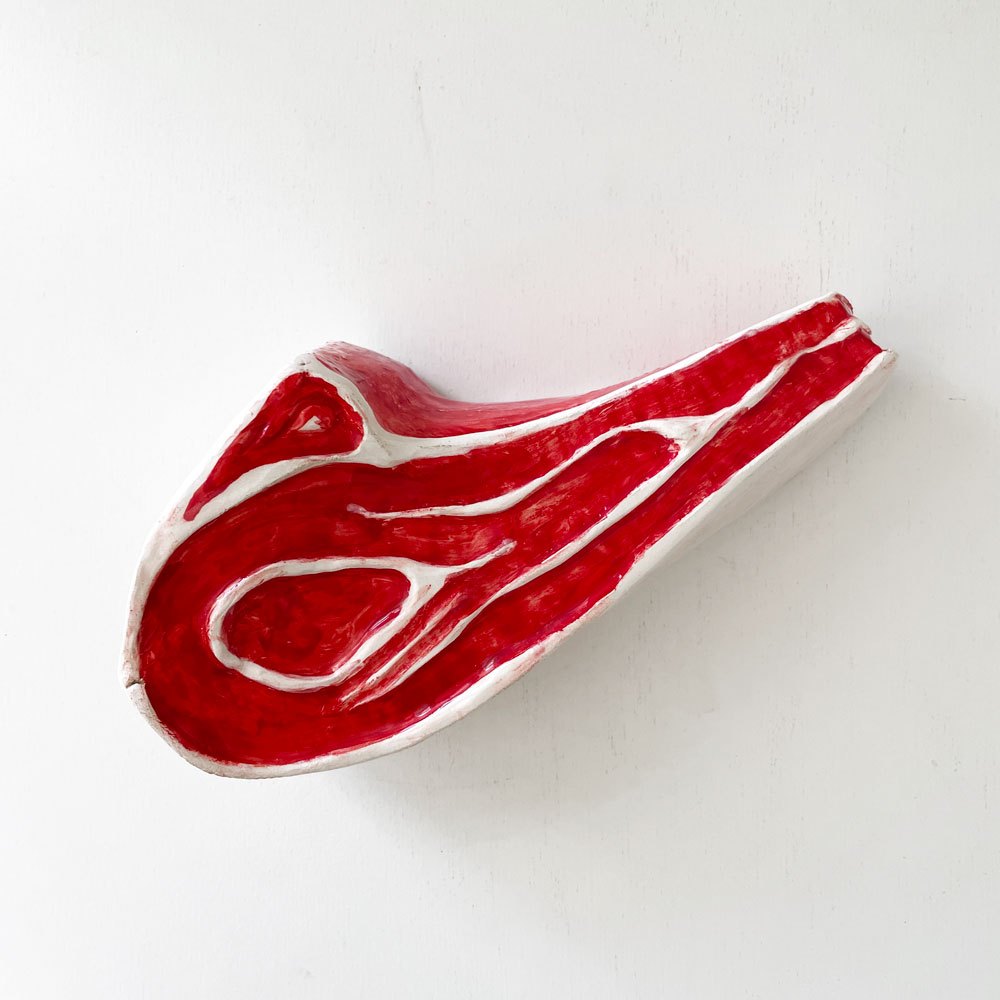アスティエ・ド・ヴィラット Astier de Villatte コート・ド・ブッフ COTE DE BOEUF 牛リブ オーナメント オブジェ W19.5cm ナタリー・レテ フランス 定価￥30,500- 廃番 ◎