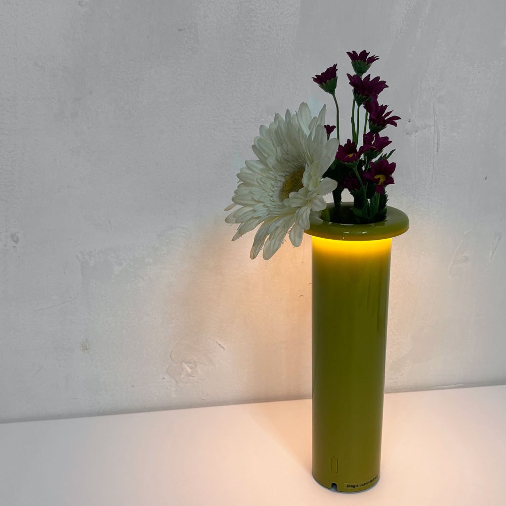 マジス MAGIS ブーケ Bouquet ポータブルランプ フラワーベース オリーブグリーン 内蔵型LED 調光可 箱付 ブロリアート・トラヴェルソ 定価￥39,600- 未使用品 ●