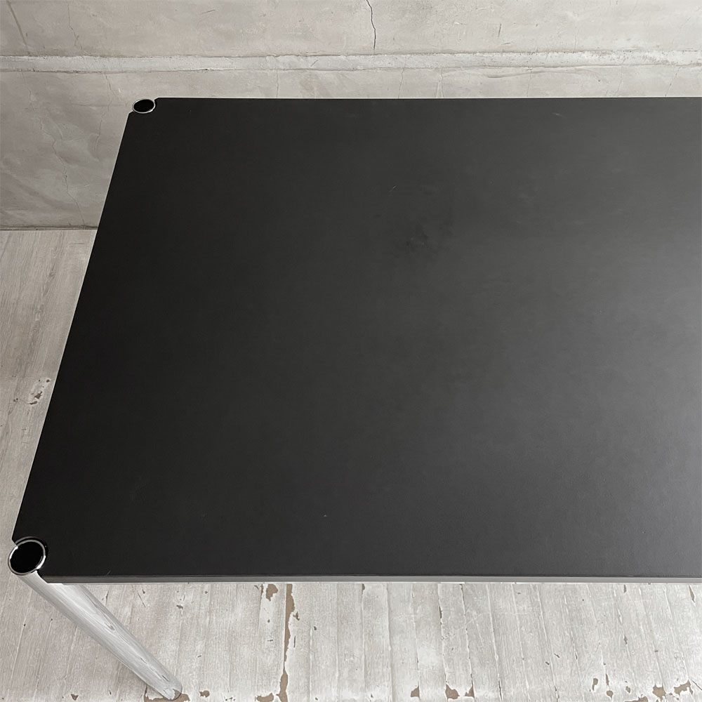 USMハラー USM Haller モジュラーファニチャー ハラーテーブル ワーキングデスク ダイニングテーブル リノリウム天板 チャコール W150cm アジャスター 高さ調整機能付き スイス ♪