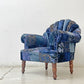 ON&ON ピーコックチェア パッチワークソファ 1P ベルベット DLD801BL UKクラシックスタイル 定価約7万円 ●
