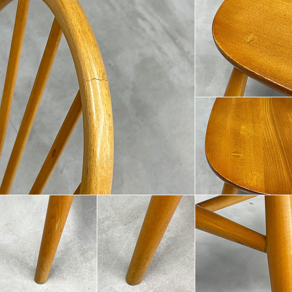 アーコール Ercol クエーカー チェア ラージ ダイニングチェア エルム×ビーチ材 英国 ビンテージ ◎