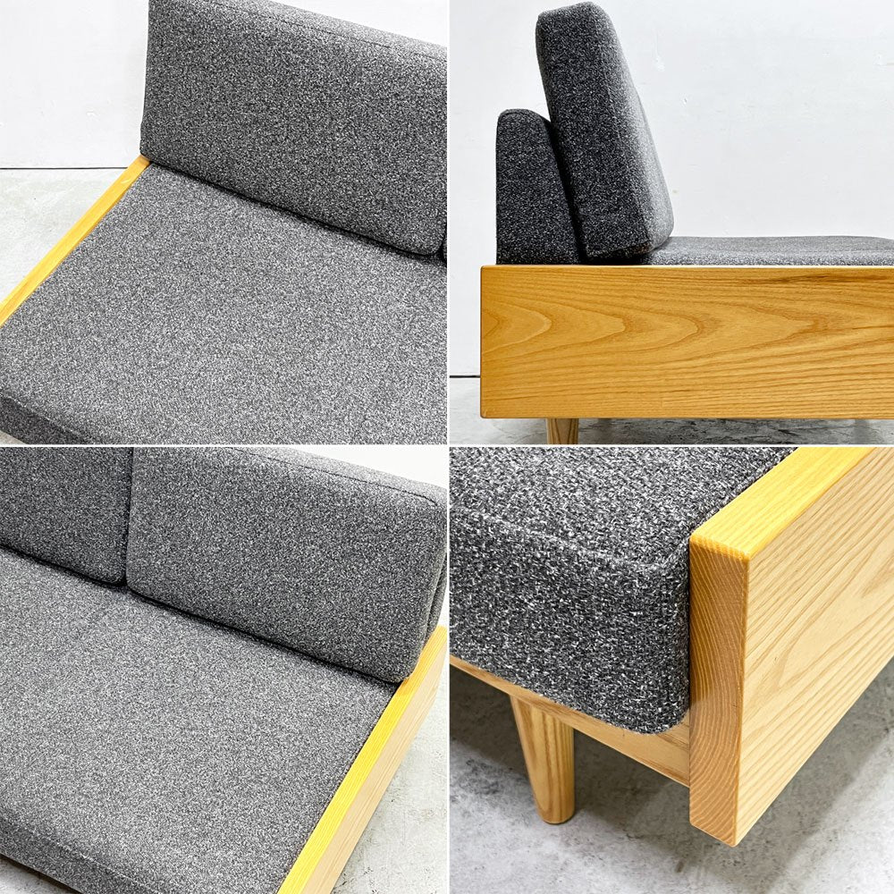 グラフ graf × 相合家具 SOGO デイベッドソファ M DAY BED SOFA ホワイトアッシュ材 カルドツイードⅡファブリック グレー 北欧スタイル 定価¥265,000円 ●