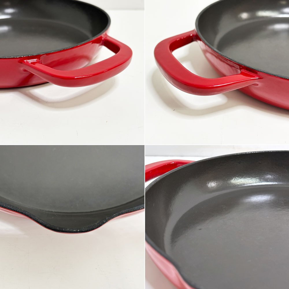 タッパーウェア Tupperware 鋳物 フライパン 両手 26cm レッド 日本未発売 アメリカ ●