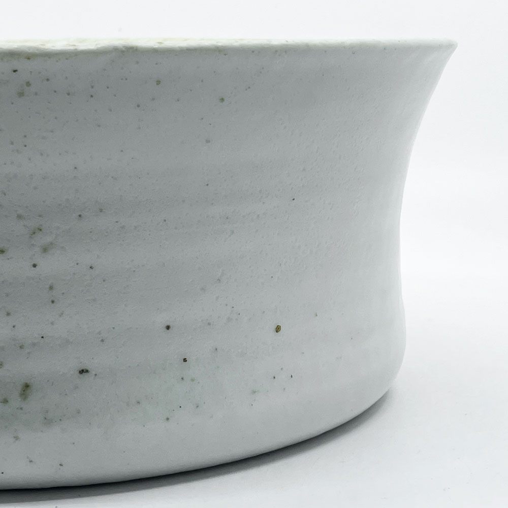 壷田和宏・亜矢 白磁 大鉢 Φ22.5x10cm 現代作家 ●