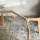 かなでもの KANADEMONO THE TABLE ガラス × Pin 木製脚 オーク無垢材 ダイニングテーブル W140cm ナチュラル 定価 ￥89,100- ■