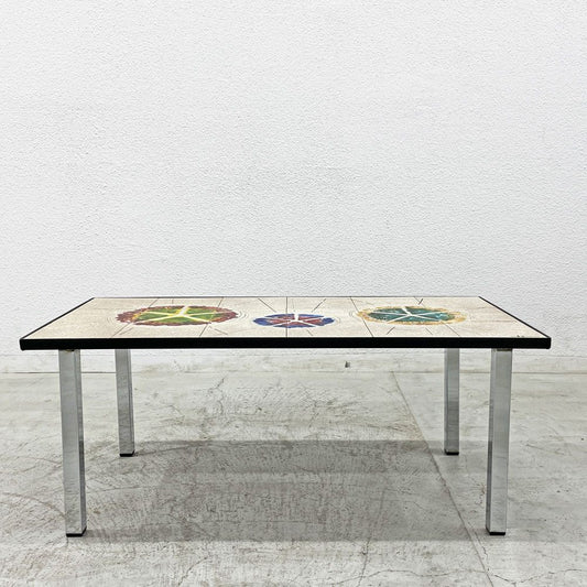 ベルギー ビンテージ Belgium Vintage セラミック タイルトップ コーヒーテーブル  Tile Top Coffee Table 60's-70's 〓