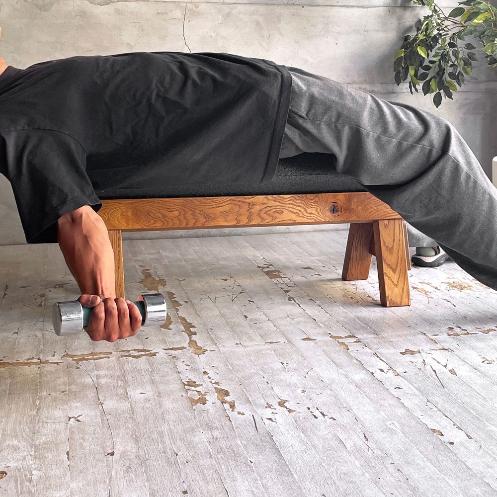 トラックファニチャー TRUCK FURNITURE フォームローラースタンド FOAM ROLLER STAND ナラ無垢材 トレーニング 筋トレ ♪
