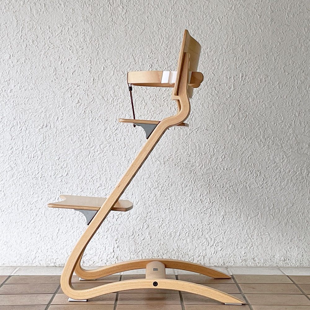 リエンダー Leander ハイチェア ベビーチェア チャイルドチェア 子供椅子 セーフティーバー&レザーベルト付 ナチュラル 定価総額60,500円 ◇