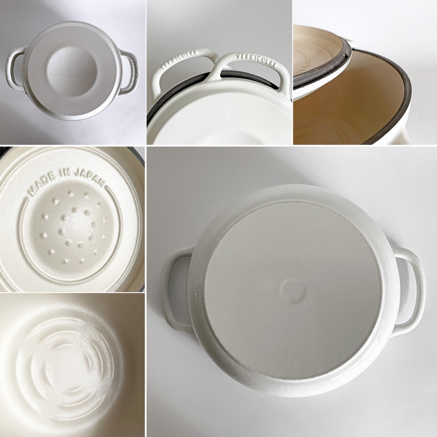 バーミキュラ VERMICULAR ライスポットミニ セット 3合炊きモデル RP19A シーソルトホワイト 炊飯器 鋳物ホーロー鍋 IH調理器 日本製 定価¥77,440- ■