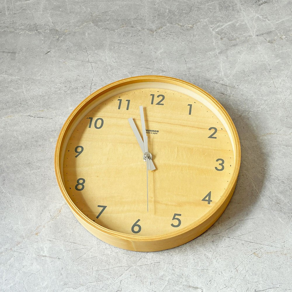 レムノス Lemnos プライウッドクロック Plywood clock 壁掛け時計 moritoyoshi ナチュラル グレー 北欧デザイン ★