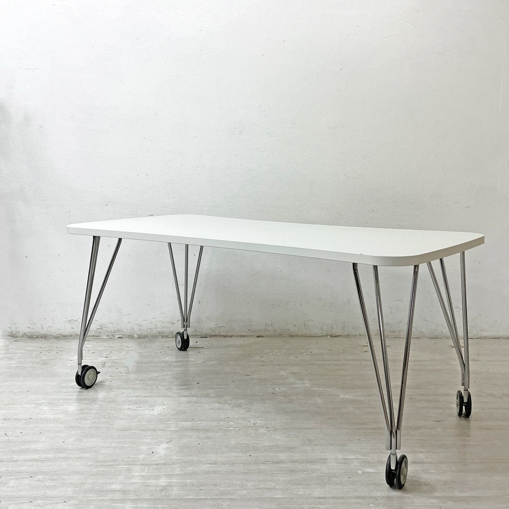 カルテル Kartell マックステーブル MAX TABLE ホワイト ミーティングテーブル キャスター付 フェルーチョ・ラヴィアーニ Ferruccio Laviani イタリア 定価￥224,400- ●