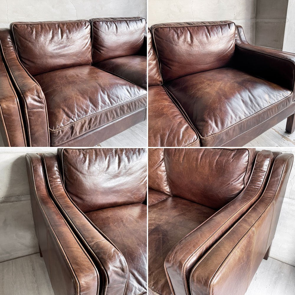 ハロ HALO × ジャーナルスタンダードファニチャー journal standard Furniture アイメッシュ IMESH 2Pソファ 2人掛け 本革 レザー バイカータン 廃番♪