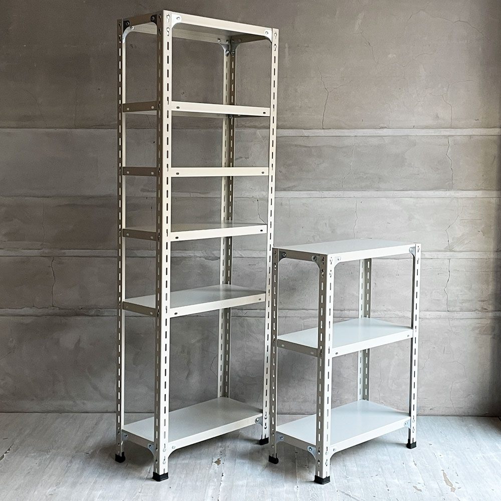 ディーアンドデパートメント D&DEPARTMENT 工業用スチールシェルフ スリム 5段 W61cm アイボリー 定価￥37,400- ♪
