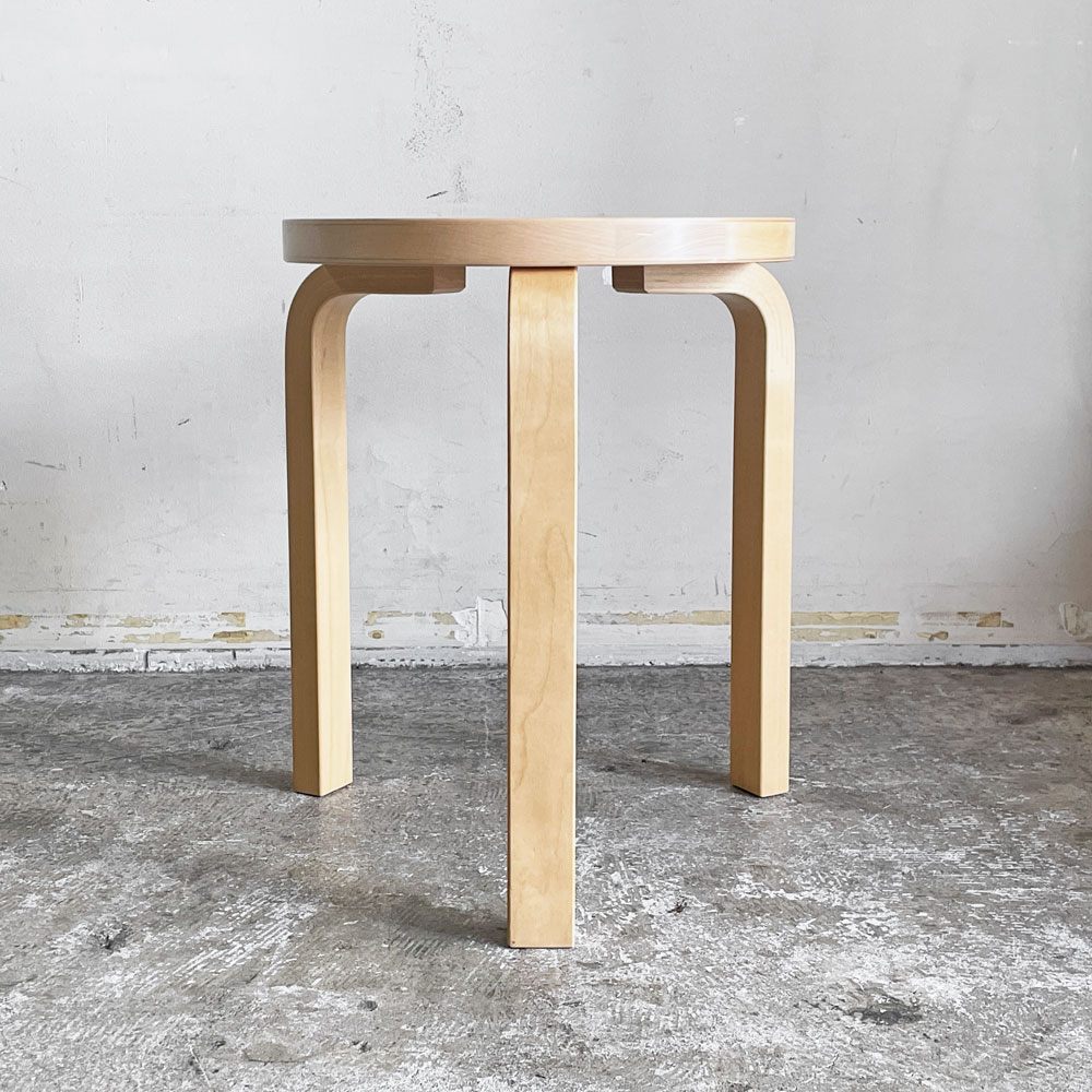 アルテック Artek スツール60 Stool60 バーチ材 ナチュラルラッカー 3本脚 アルヴァ・アアルト 北欧 フィンランド ■