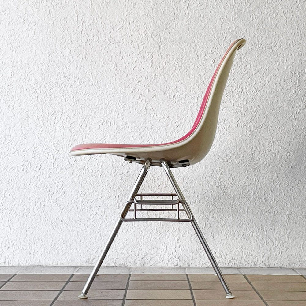 ハーマンミラー Herman Miller サイドシェルチェア サード 3rd ビンテージ PVCレザー FRP製 スタッキングベース イームズ A ◇