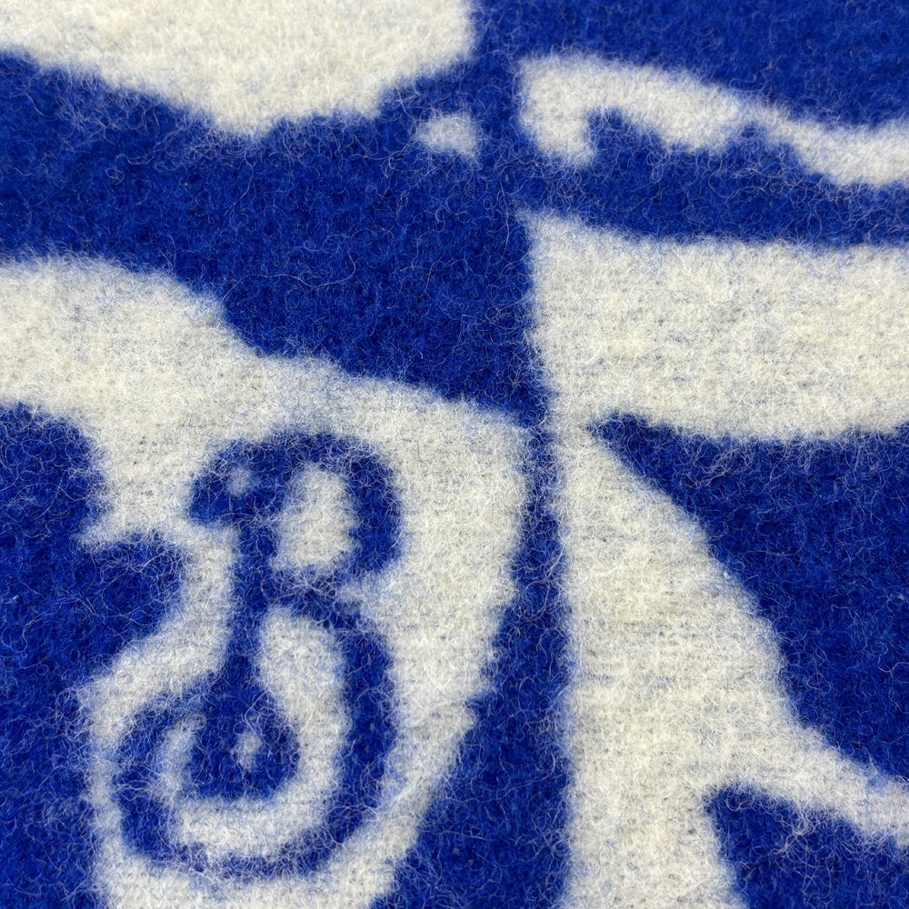 バーバリー BURBERRY EKD ニットウール クッション 馬上の騎士 ジャガード織 51×51cm ブルー フランス ●