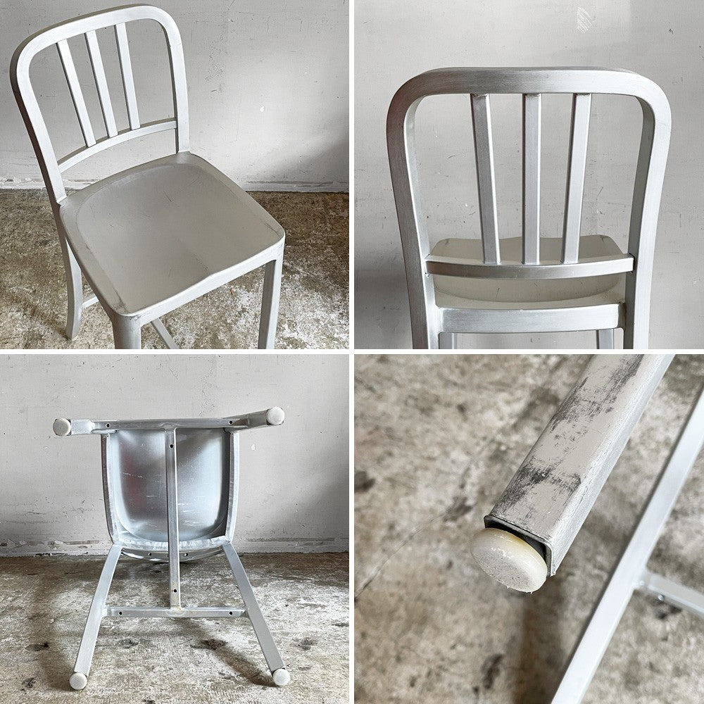 ネイビーバースツール Navy BarStool カウンターチェア アルミニウム インダストリアル リプロダクト B ■