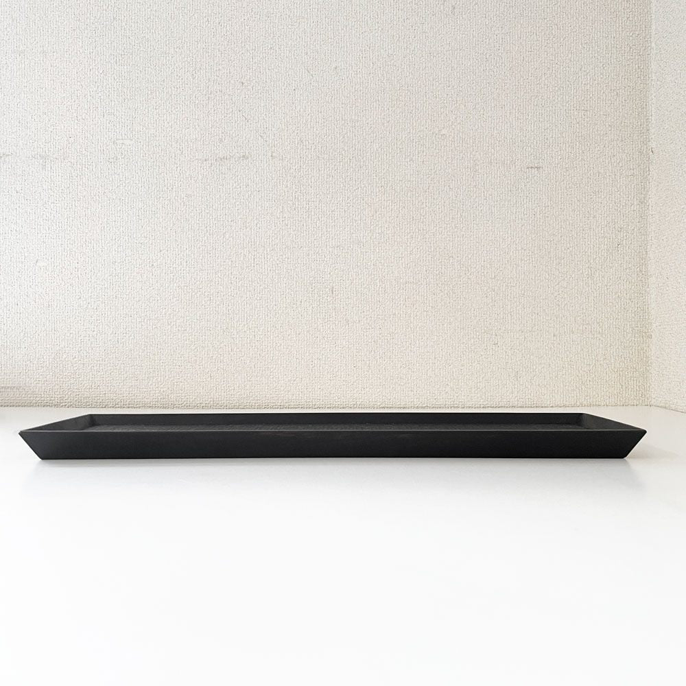 富井貴志 Takashi Tomii バケット皿 長角盆 トレイ 40×12cm 漆黒 木工 現代作家 Style-Hug Gallery オリジナル ◎