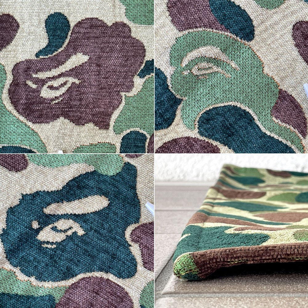 アベイシングエイプ A BATHING APE ラグ ABC CAMO RUG 100×100 カモ柄 ポリエステル ストリート 美品 ◇