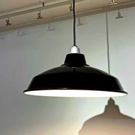 パシフィックファニチャーサービス P.F.S ホーロー ペンダントライト ENAMEL LAMP SHADE 14 ソケットコード付き ブラック ●