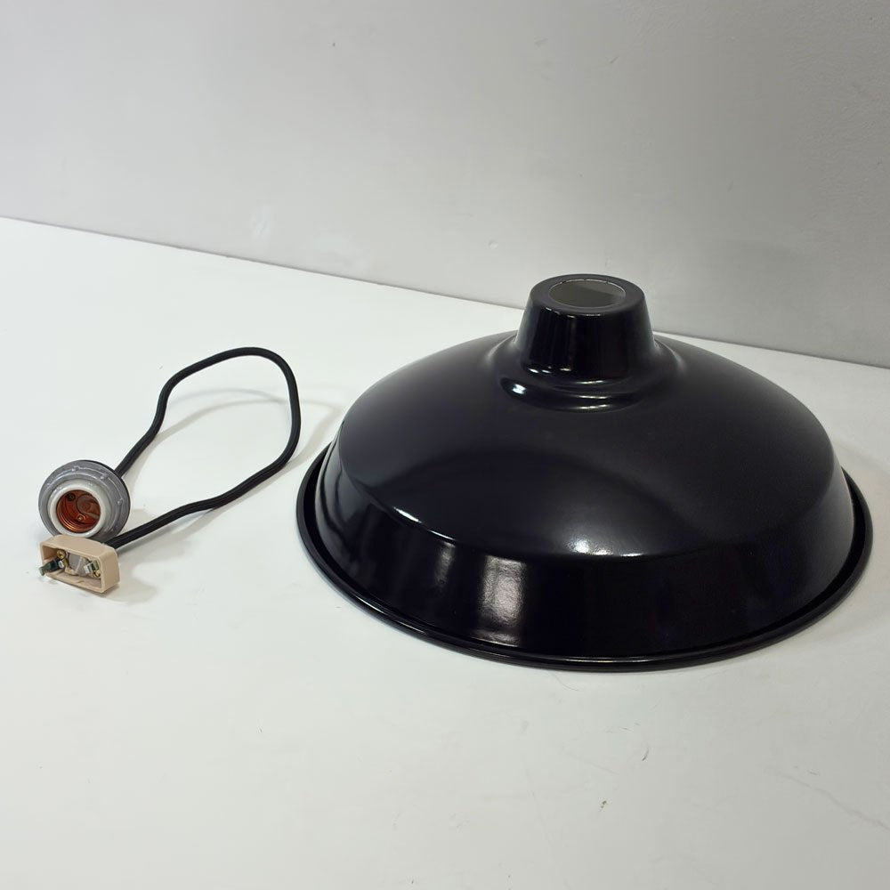 パシフィックファニチャーサービス P.F.S ホーロー ペンダントライト ENAMEL LAMP SHADE 14 ソケットコード付き ブラック ●