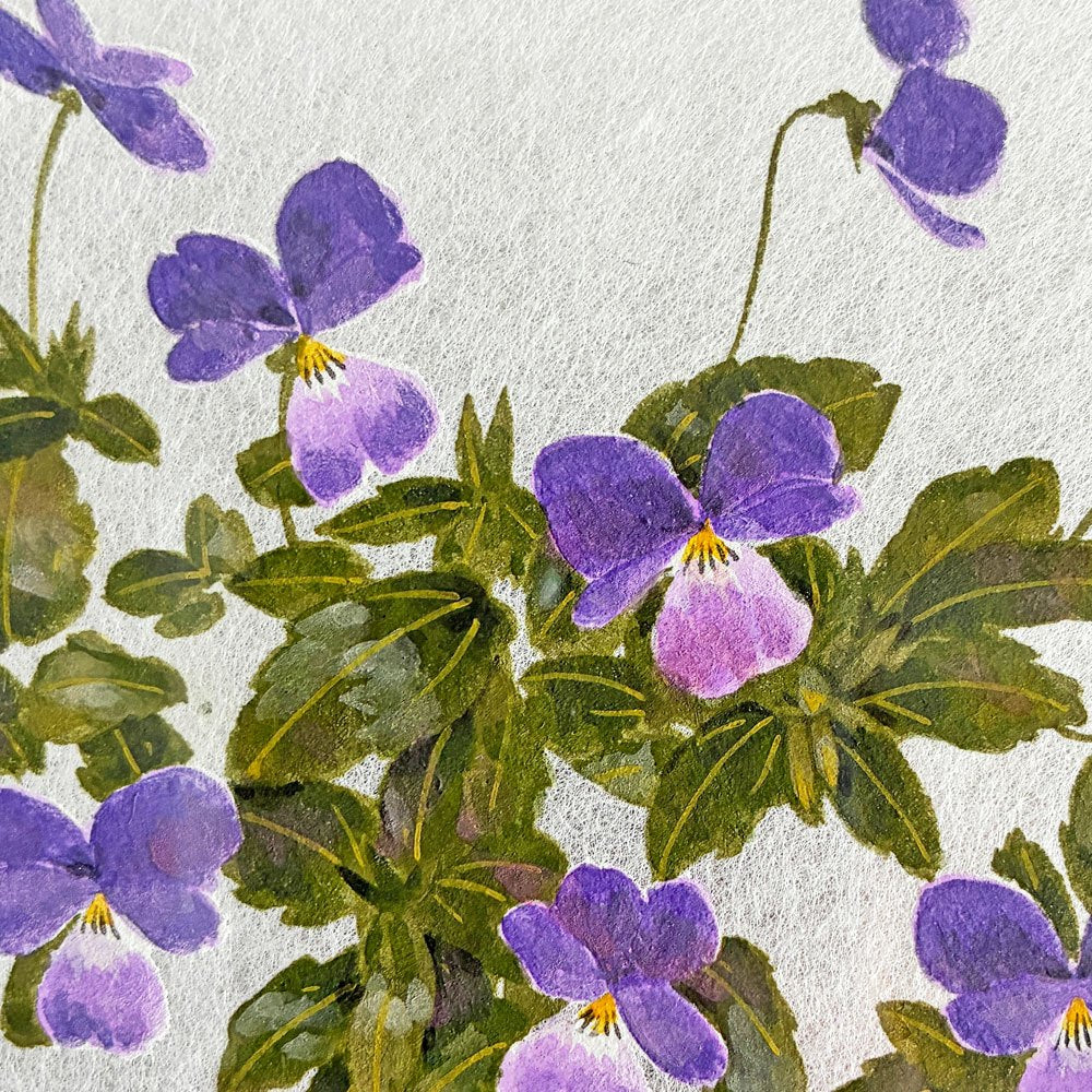 楚里勇己 Yuuki Sori スミレハナ P6号 銀箔 岩絵具 典具帖紙 神郷紙 アクリル額装品 52×38cm 日本画家 〓