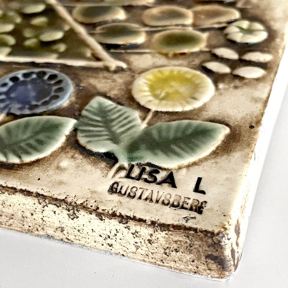 グスタフスベリ GUSTAVSBERG ユニック UNIK 鳥 FAGLAR 陶板 ウォールプレート W22㎝ リサラーソン Lisa Larson ビンテージ スウェーデン 北欧雑貨 ■