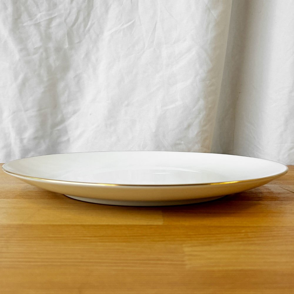 大倉陶園 OKURA ゴールドライン プレート ミート皿 23.5cm ホワイト 金彩 陶器 白磁器 6枚セット 合計定価￥42,900- ◇