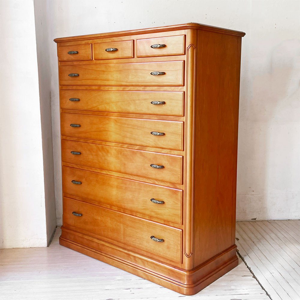 横浜ダニエル DANIEL エトランジェ Etranger チェストナイン E-105 9杯抽斗 樺桜材 アーリーアメリカン クラシカル 参考定価約75万円 ★