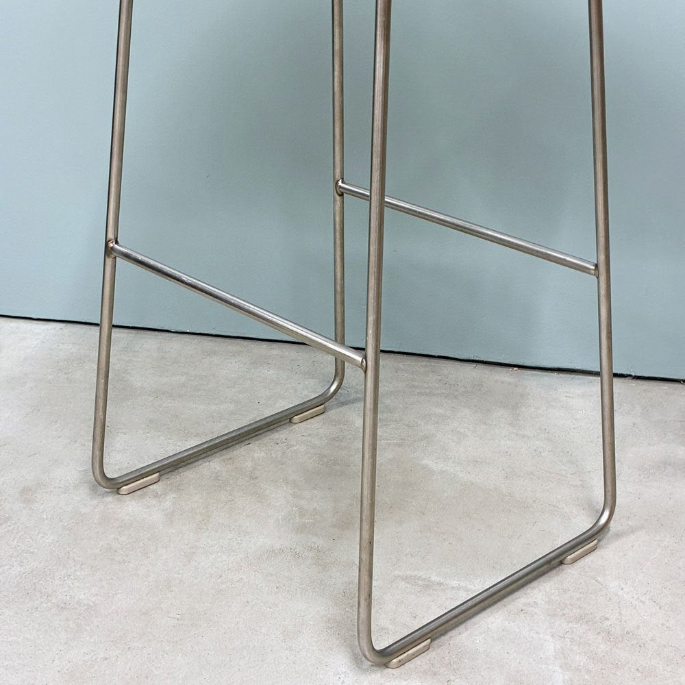 カッペリーニ Cappellini ハイパッドスツール Hi pad Stool ホワイトレザー×ステンレススチール ジャスパー・モリソン Jasper Morrison イタリアモダン ◎