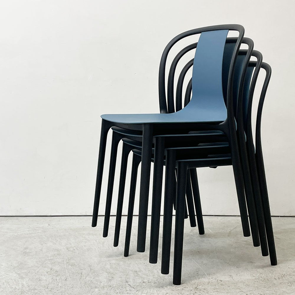ヴィトラ Vitra ベルヴィルチェア Belleville Chair ダイニングチェア スタッキングチェア シーブルー ロナン & エルワン・ブルレック D ●