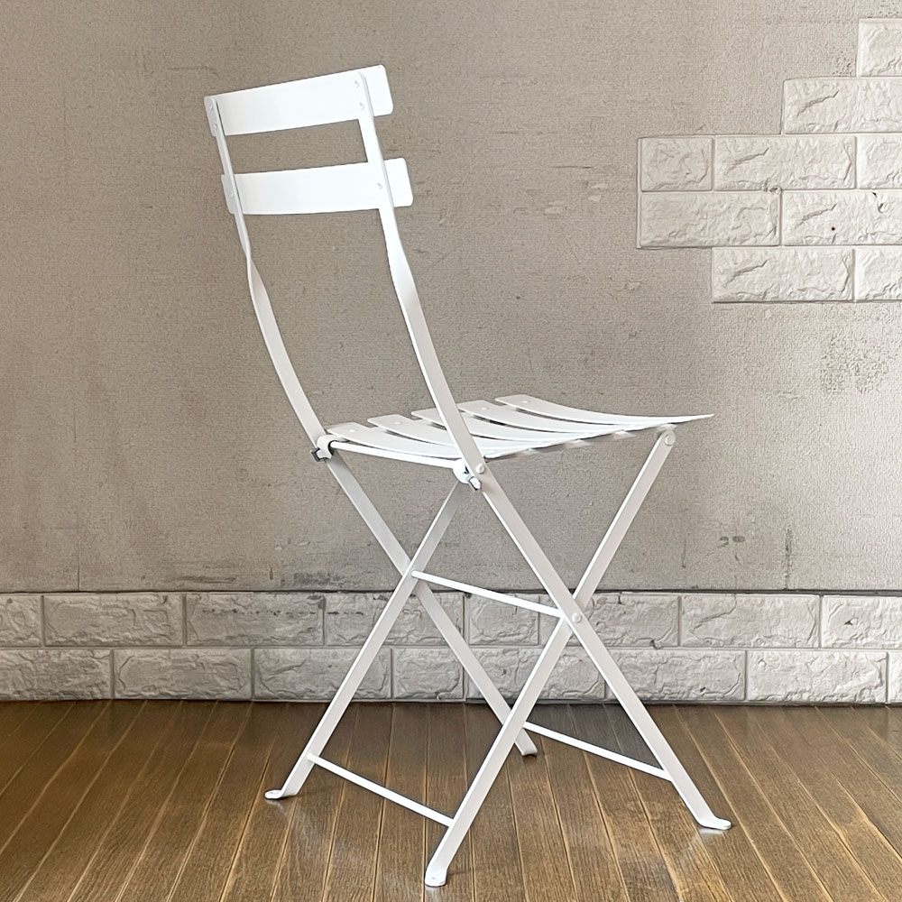 フェルモブ Fermob ビストロ BISTRO メタルチェア METAL CHAIR フォールディング ガーデンチェア ホワイト 折りたたみ フランス 定価￥18,700- グライズ欠品  B ◎